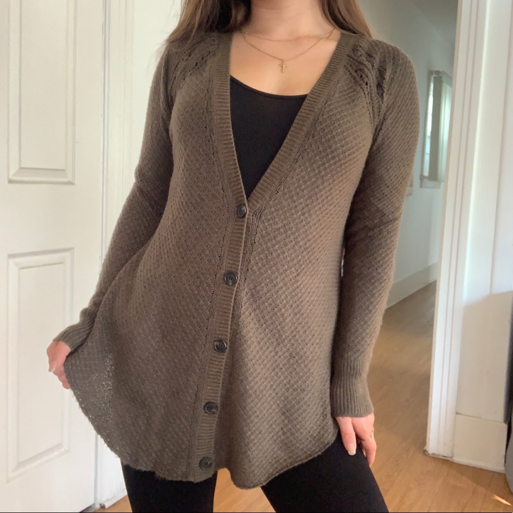 American Eagle Green Knit Cardigan Sz S